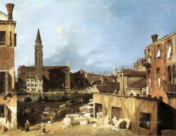 The Stonemasons Yard Canaletto Venice Oil Paintings